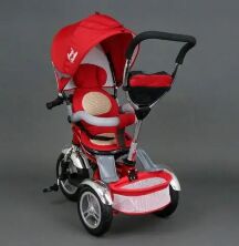 Велосипед коляска дитячий триколісний Best Trike 5688 на надувних колесах / червоний