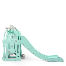 Дитяча пластикова гірка Гойдалка BAMBI WM19017-4-2 з баскетбольним кільцем сіро-блакитна**