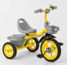 Дитячий триколісний велосипед Best Trike BS-9603 на гумових колесах / колір жовтий