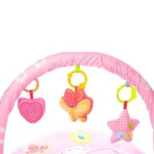 Розвиваючий килимок для немовляти FC021-22 Дуга з підвісками і подушечка. Для дівчинки / рожевий