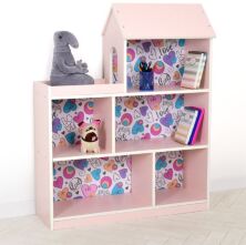 Будиночок стелаж Дитяча полиця для іграшок і книг 305-11 сакура Сердечка**