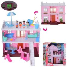 Ігровий будиночок Bambi KB99-33-A два поверхи меблі фігурки світло на батарейках