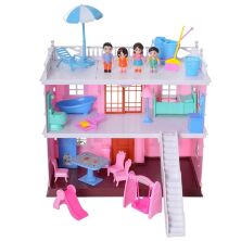 Ігровий будиночок Bambi KB99-33-A два поверхи меблі фігурки світло на батарейках