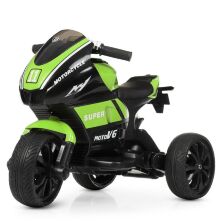 Дитячий електромобіль трицикл M 4135EL-5 Yamaha на EVA колесах, шкіряне сидіння / зелений
