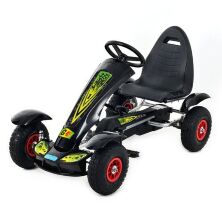Дитячий педальний спортивний карт веломобіль на педалях Bambi kart M 1450-2 з надувними колесами чорний**