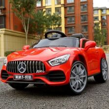 Дитячий електромобіль одномісний М 4612EBLR-3 Машина Mercedes шкіряне сидіння, MP3, світло, червоний