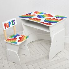 Дитяча парта регульована шкільна зі стільцем 905-128 Поп Іт Попит біла**