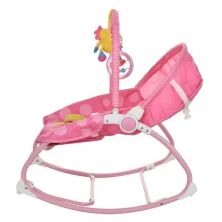 Дитячий шезлонг-качалка каталка для малюків BF570-8 / дуга з іграшками / Музика та звук / Для дівчинки / рожевий