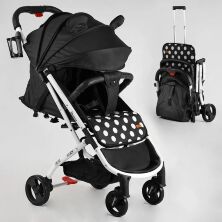 Прогулянкова алюмінієва дитяча коляска JOY Elegans A-43081 з підсклянником та телескопічною ручкою / чорна