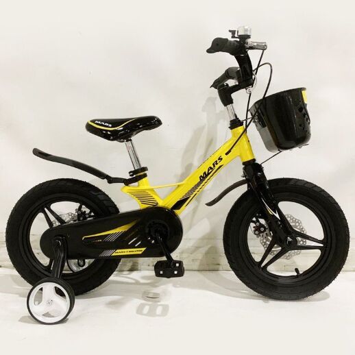 Велосипед дитячий двоколісний MARS-16 дискові гальма колеса 16 дюймів жовтий