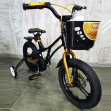 Велосипед дитячий двоколісний 14-GALAXY Black колеса 14 дюймів дискові гальма рама магній чорний
