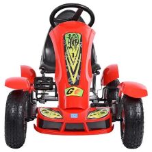 Дитячий педальний спортивний карт веломобіль на педалях Bambi kart M 1450-3 з надувними колесами червоний**
