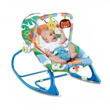 Дитячий шезлонг-гойдалка з регульованою спинкою 432-6 Лев і Мавпа