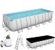 Каркасний прямокутний басейн BESTWAY 5612B розмір 640-274-132 см об'єм 19280л з фільтр-насосом Драбина