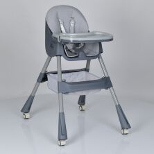 Стільчик для годування Bambi M 5722 з кошиком на роликах Сірий