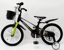 Велосипед дитячий двоколісний ROYAL VOYAGE 16-SHADOW колеса 16 дюймів Магнієва рама чорно-салатовий