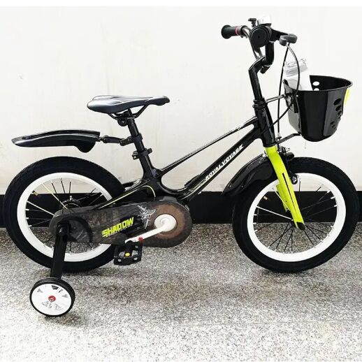 Велосипед дитячий двоколісний ROYAL VOYAGE 16-SHADOW колеса 16 дюймів Магнієва рама чорно-салатовий