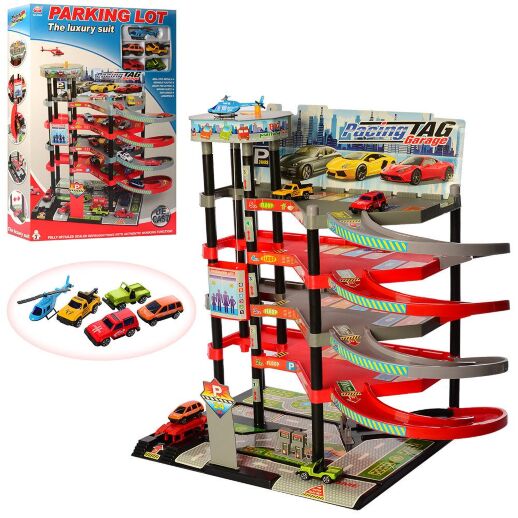 Ігровий набір гараж, паркінг 6666 п'ять поверхів ліфт транспорт**