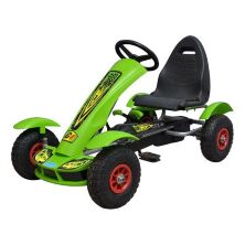 Дитячий педальний спортивний карт веломобіль на педалях Bambi kart M 1450-5 з надувними колесами зелене**
