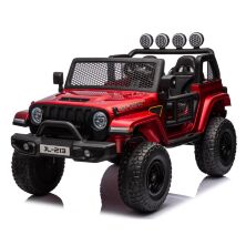 Дитячий двомісний електромобіль Джип M 5780EBLRS-3 Jeep 4 мотора, шкіряне сидіння, світло, червоний фарбування