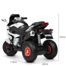 Дитячий електромобіль мотоцикл трицикл Bambi Racer M 4188AL-1 на надувних колесах / білий **