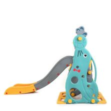 Дитяча пластикова гірка Гочель BAMBI WM19020-5 з баскетбольним кільцем сіро-жовта**