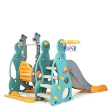 Дитяча пластикова гірка Гочель BAMBI WM19020-5 з баскетбольним кільцем сіро-жовта**