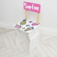 Дитяча парта регульована шкільна зі стільцем 905-130-1Б Фрукти біла**