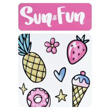 Дитяча парта регульована шкільна зі стільцем 905-130-1Б Фрукти біла**