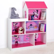 Будиночок стелаж Дитяча полиця для іграшок і книг 305-6 Міккі Мінні Маус біло-малиновий