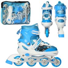 Розсувні ролики A12100-7-L-BL алюмінієва рама/шир 39-42/колеса ПВХ 70 мм/блакитні