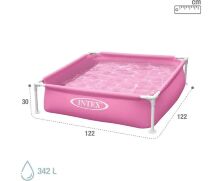 Дитячий квадратний каркасний наливний басейн Intex 57172 розмір 122*122*30 см/об'єм 337 л/ва вага 4.9 кг