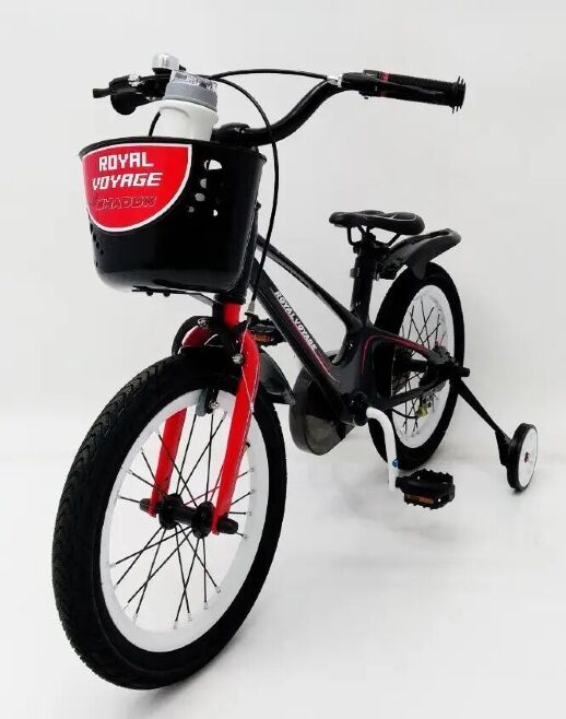 Велосипед дитячий двоколісний ROYAL VOYAGE 16-SHADOW колеса 16 дюймів Магнієва рама чорно-червоний
