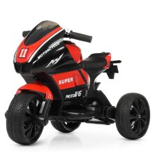 Дитячий електромобіль трицикл M 4135EL-3 Yamaha на EVA колесах, шкіряне сидіння / червоний