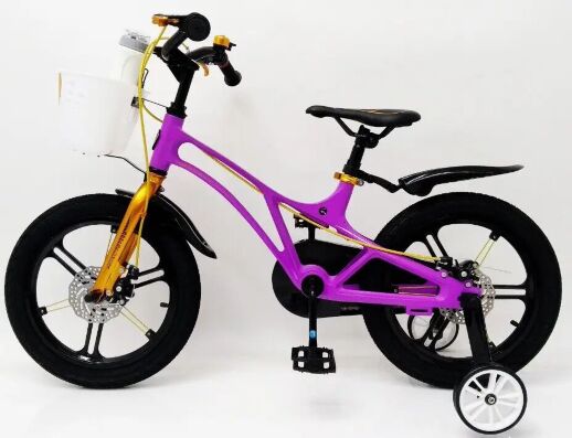 Велосипед дитячий двоколісний 16-GALAXY Violet колеса 16 дюймів дискові гальма рама магній фіолетовий