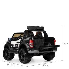 Дитячий двомісний електромобіль Джип машина Поліція M 4173EBLR-2 Ford Ranger ліцензійний / колір чорний**