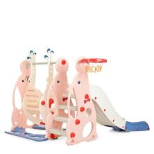 Дитяча пластикова гірка Гойдалка BAMBI WM19020-8 з баскетбольним кільцем персиково-синя**