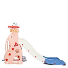 Дитяча пластикова гірка Гойдалка BAMBI WM19020-8 з баскетбольним кільцем персиково-синя**