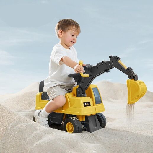 Дитяча каталка-толокар Екскаватор M 6022-6 із музичними ефектами жовтий