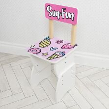 Дитяча парта регульована шкільна зі стільцем 905-130-2R Фрукти на рожевому тлі**