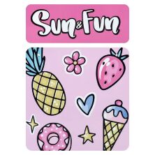 Дитяча парта регульована шкільна зі стільцем 905-130-2R Фрукти на рожевому тлі**