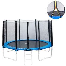 Спортивний батут круглий Великий MS 0501 зі сходами. Діаметр 427 см на пружинах з сіткою**