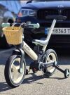 Дитячий велосипед-беговел-трансформер Nadle S-900 з батьківською ручкою та переднім кошиком білий
