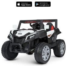 Дитячий двомісний електромобіль Джип 4WD M 4829EBLR-1 Баггі на м'яких колесах / білий