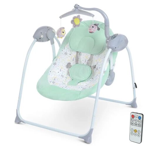 Дитяча електрокачель-шезлонг Гойдалка PD-A032-13 Закачуючий центр з 12 мелодіями / бежевий