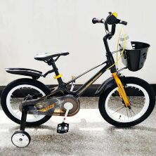 Велосипед дитячий двоколісний ROYAL VOYAGE 16-SHADOW колеса 16 дюймів Магнієва рама чорно-золотий