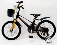 Велосипед дитячий двоколісний ROYAL VOYAGE 16-SHADOW колеса 16 дюймів Магнієва рама чорно-золотий