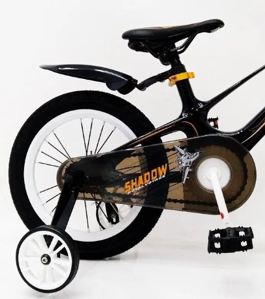 Велосипед дитячий двоколісний ROYAL VOYAGE 16-SHADOW колеса 16 дюймів Магнієва рама чорно-золотий