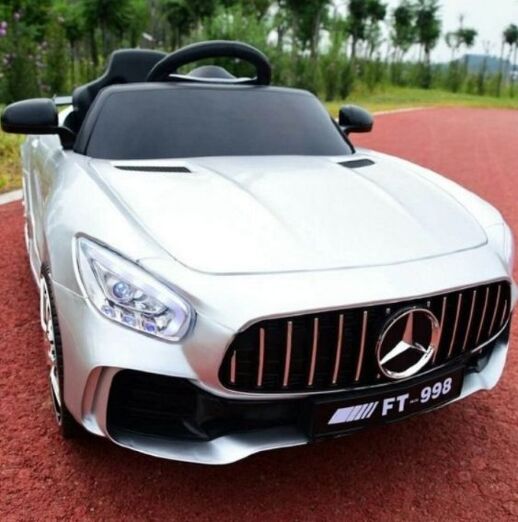 Дитячий електромобіль Машина Mercedes M 4181EBLRS-11 одномісний, шкіряне сидіння, MP3 / сірий фарбований