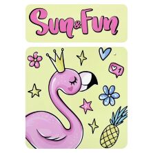 Дитяча парта регульована шкільна зі стільцем 905-131F Фламінго на жовтому тлі**